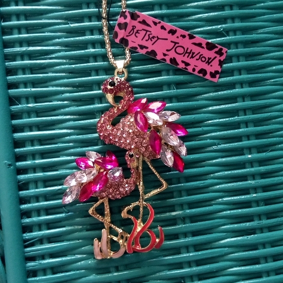 Betsey Johnson Jewelry - Rhinestone Flamingo 🦩 Necklace
